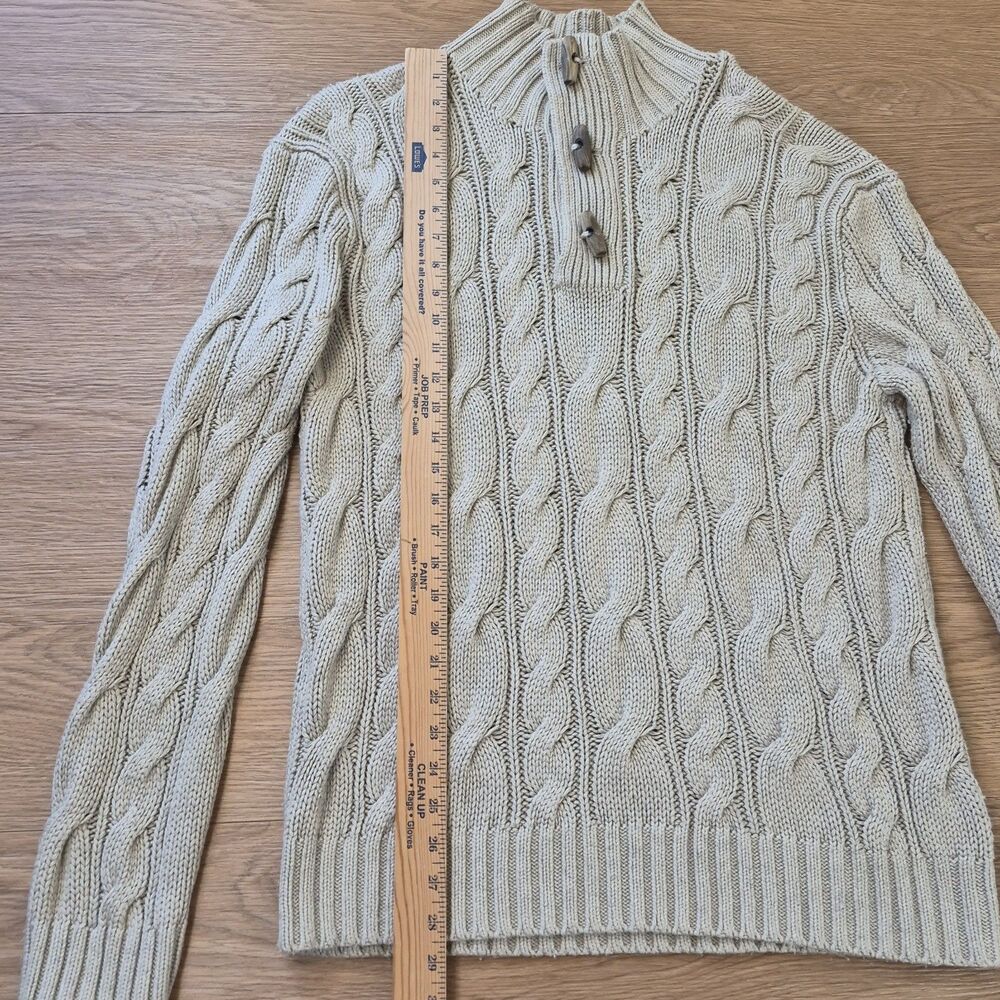 Vintage Polo Ralph Lauren Sweater Mens L Cable Knit Fisherman 100% Silk - Picture 6 of 9